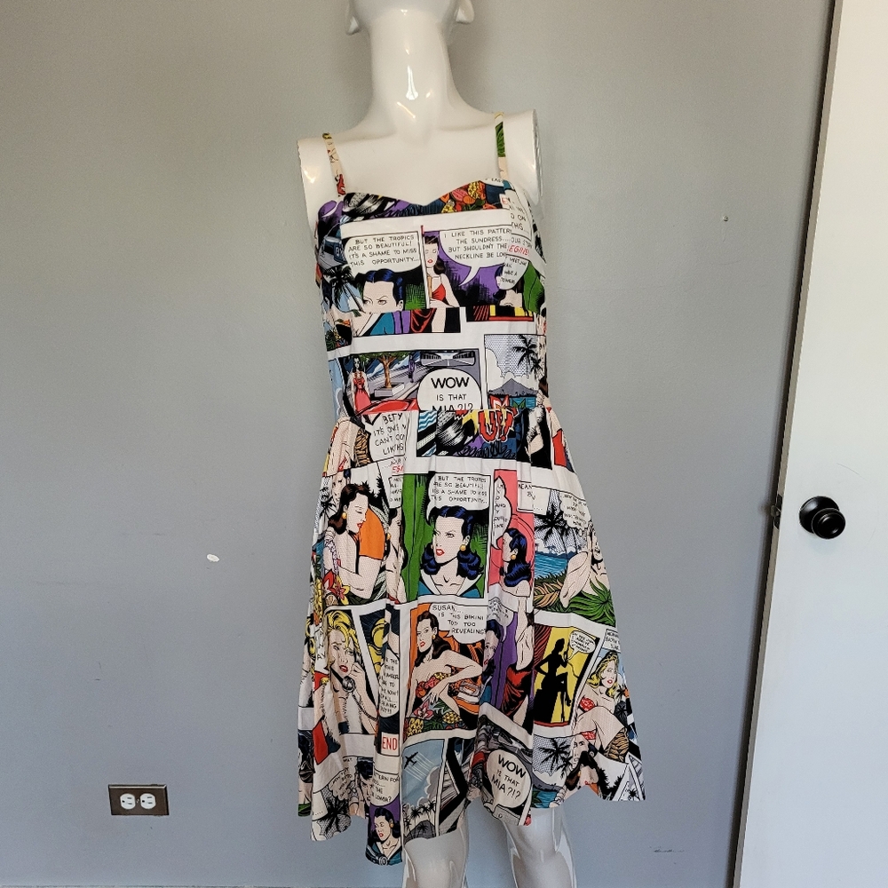 Retrolicious Comic Print Dress, VGUC, Size S